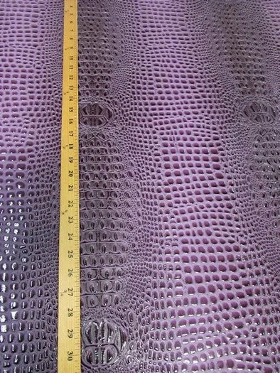 Florida Gator 3D Embossed Vinyl Fabric / Winter Lilac / By The Roll - 30 Yards