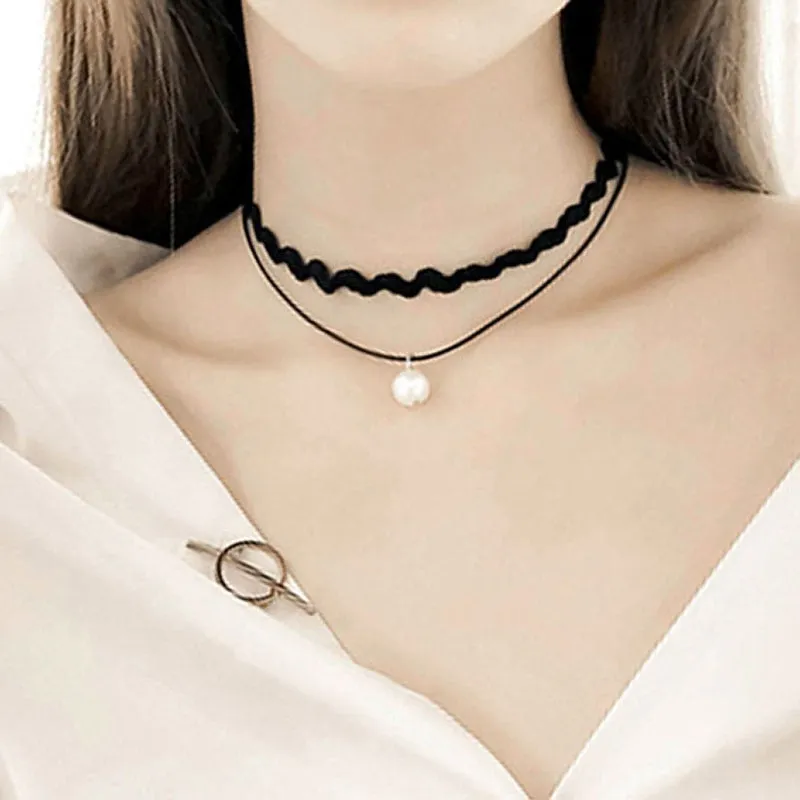 Funki Buys | Necklaces | Women's Black Goth Choker Necklace