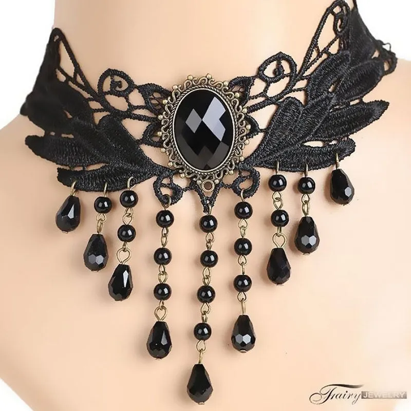 Funki Buys | Necklaces | Women's Black Goth Choker Necklace