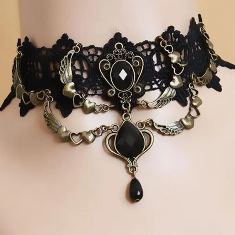 Funki Buys | Necklaces | Women's Black Goth Choker Necklace