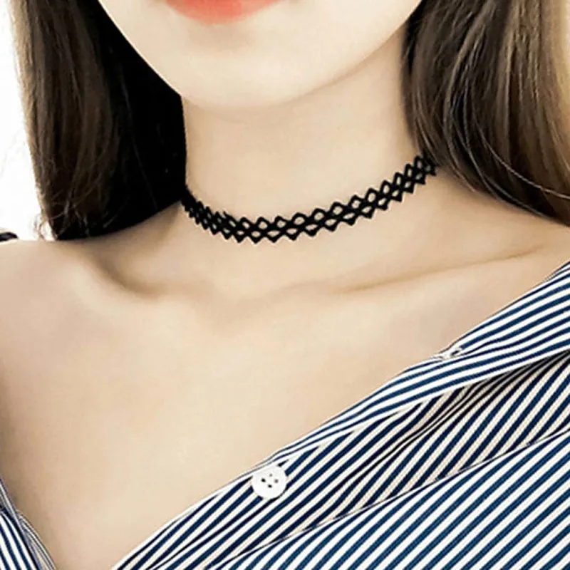 Funki Buys | Necklaces | Women's Black Goth Choker Necklace