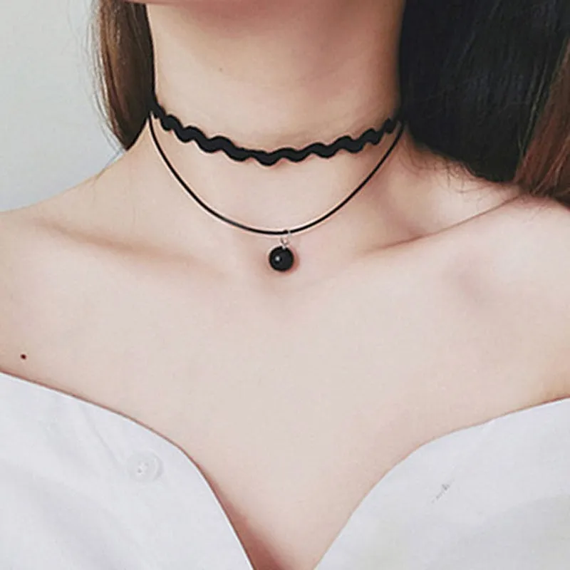 Funki Buys | Necklaces | Women's Black Goth Choker Necklace