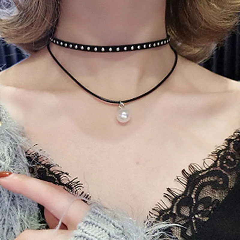 Funki Buys | Necklaces | Women's Black Goth Choker Necklace