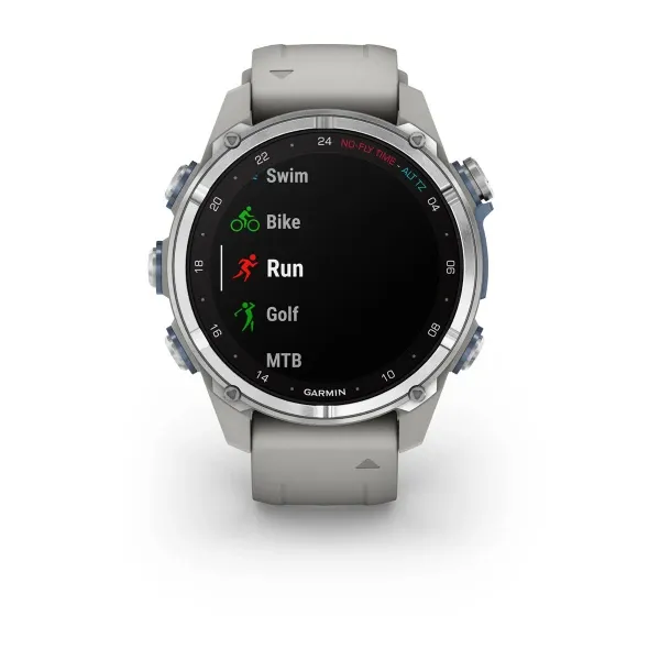 Garmin Descent™ Mk3 - 43mm Stainless Steel with Fog Grey Silicone Band