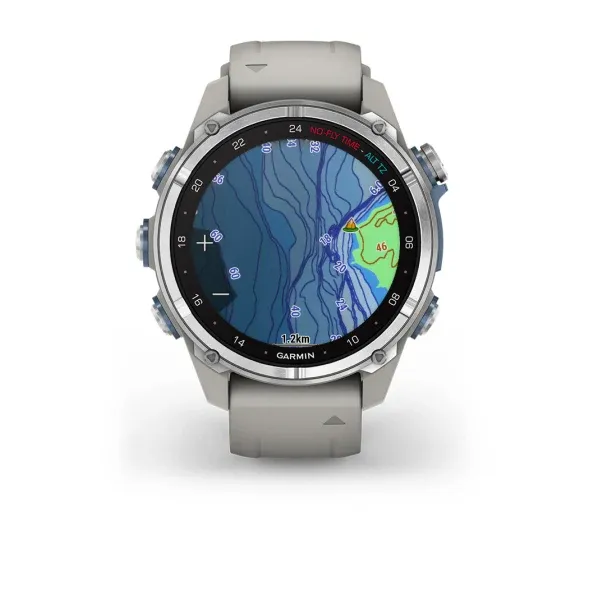 Garmin Descent™ Mk3 - 43mm Stainless Steel with Fog Grey Silicone Band