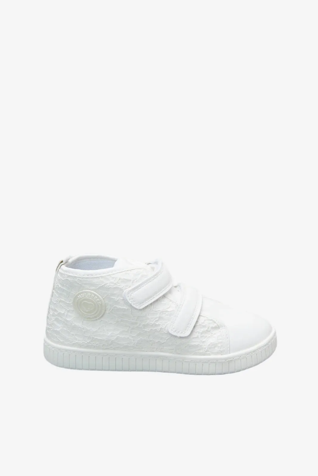 Girls White High-Top Sneakers