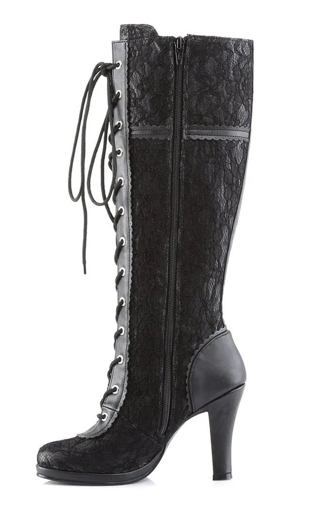 GLAM-240 Black Knee High Boots