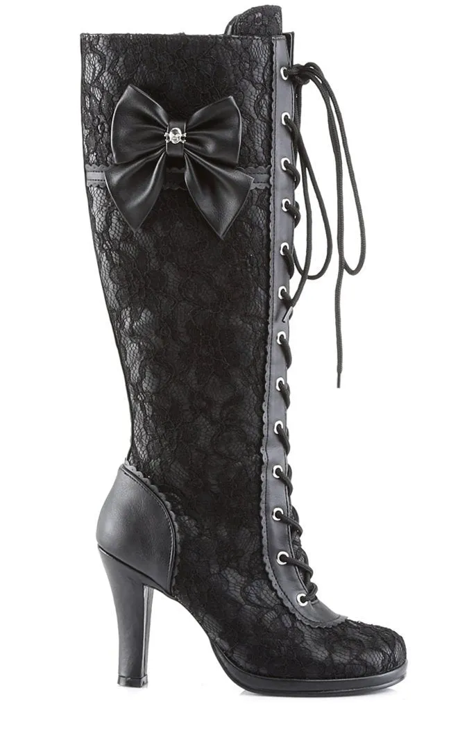 GLAM-240 Black Knee High Boots