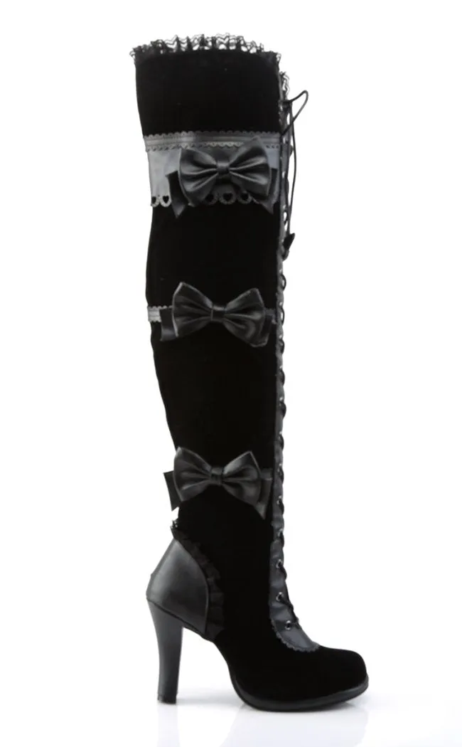 GLAM-300 Black Thigh High Boots (AU Stock)