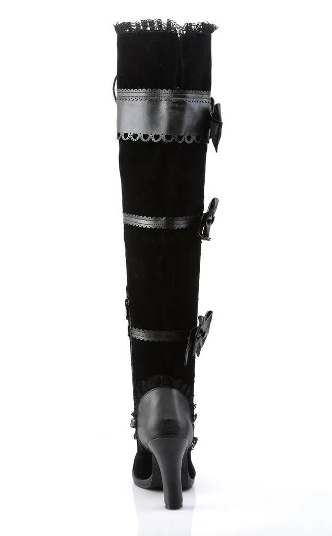 GLAM-300 Black Thigh High Boots (AU Stock)