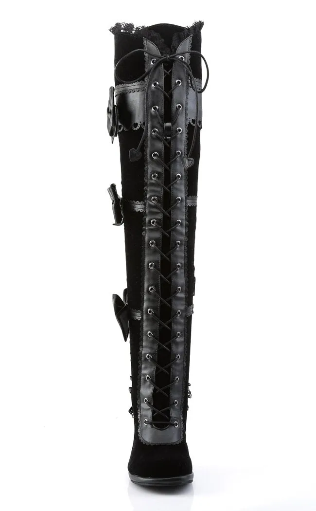 GLAM-300 Black Thigh High Boots (AU Stock)