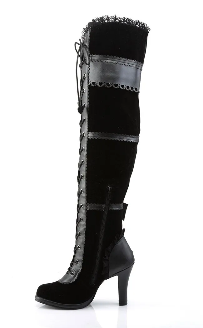 GLAM-300 Black Thigh High Boots (AU Stock)