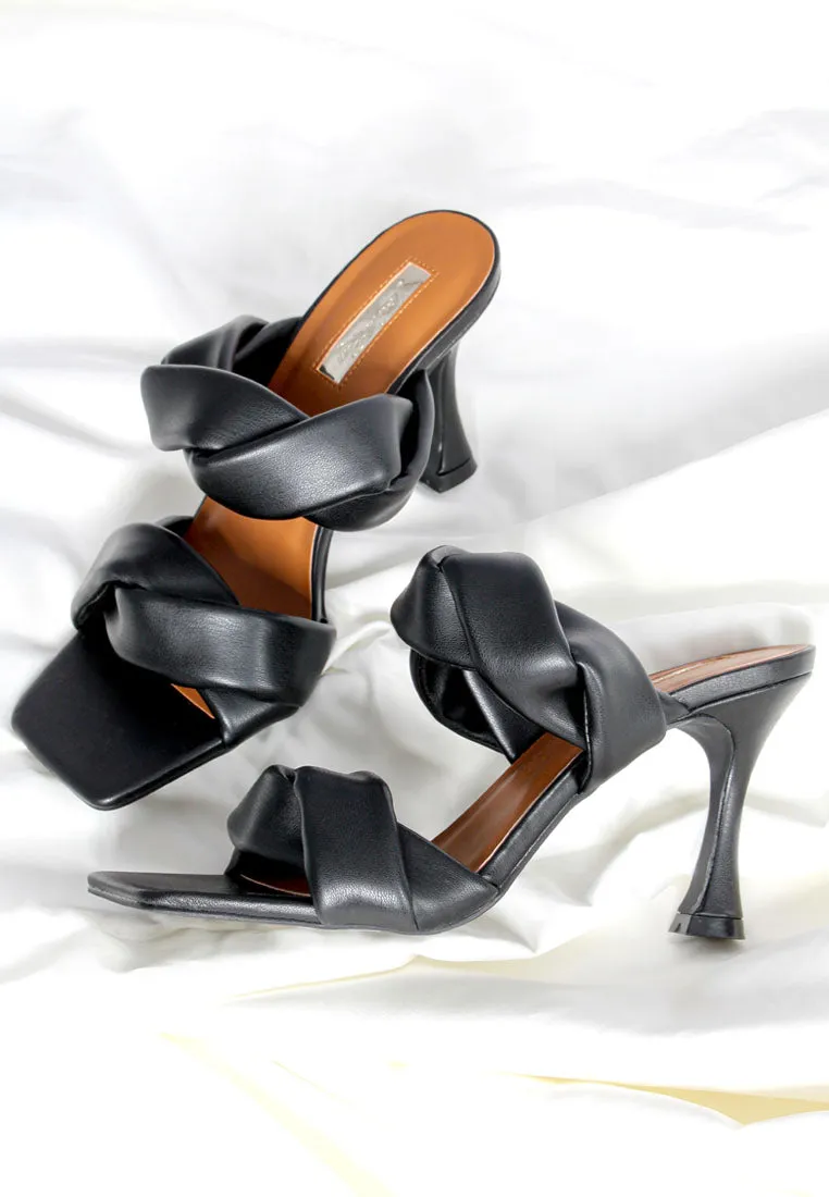 Glam Girl Twisted Strap Spool Heel Sandals