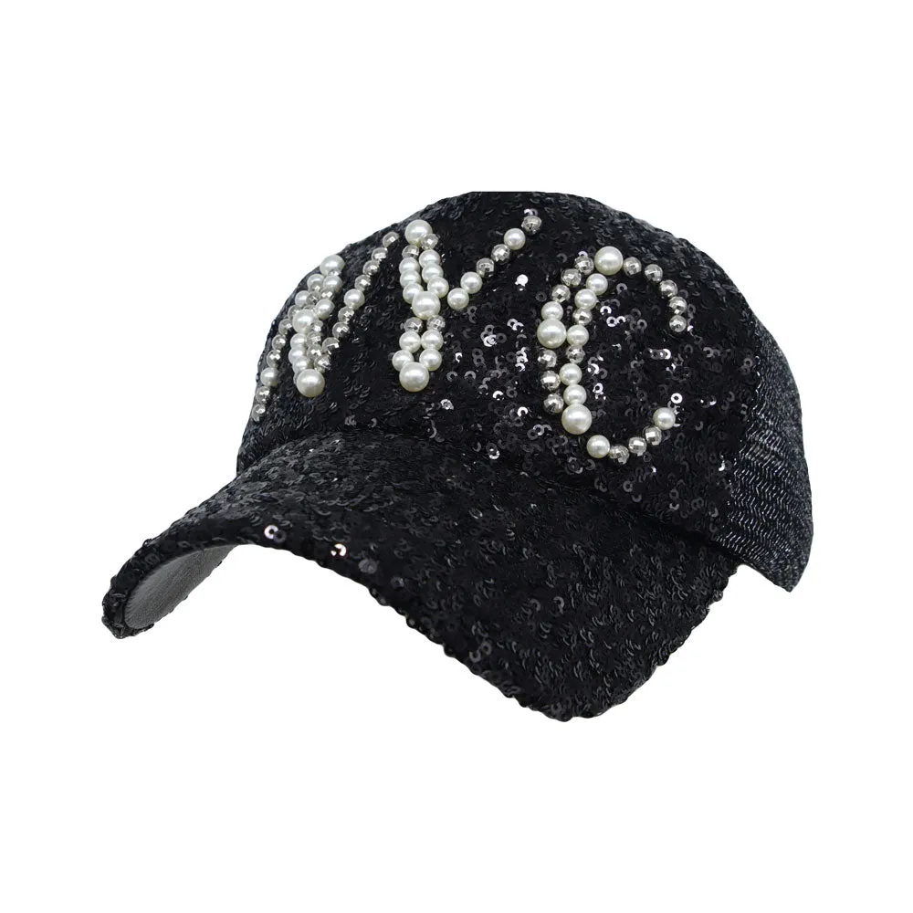 Glitter Sequin Hat Bling Heart Meshed Sparkle Shining Baseball Cap YTM1430