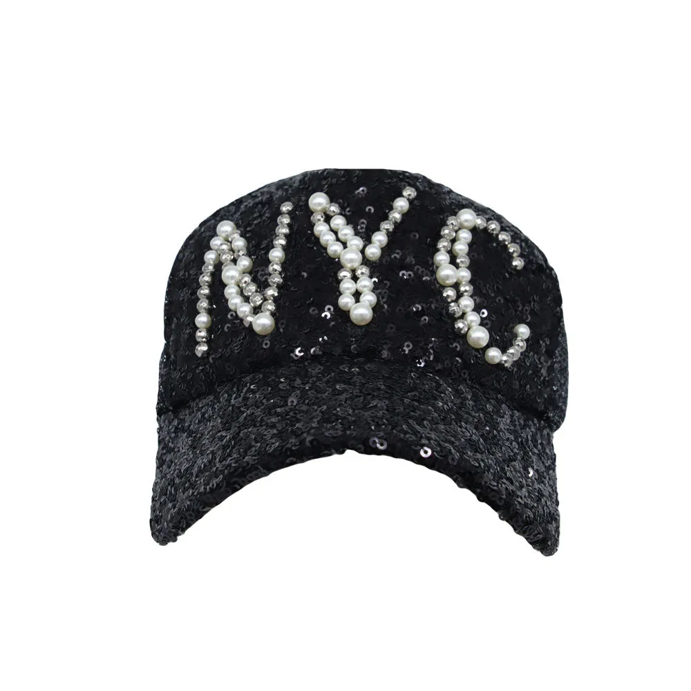 Glitter Sequin Hat Bling Heart Meshed Sparkle Shining Baseball Cap YTM1430