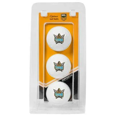 Gold Coast Titans Optima Golf Ball 3 Pack