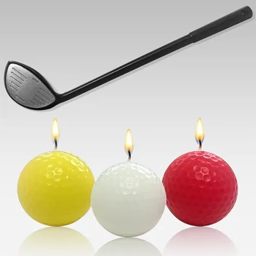 Golf Ball Birthday Candles for Cake, Cake Candles - Funny Candles, Round Candles,Party Decorations, Cake Decorating, Happy Birthday Decorations