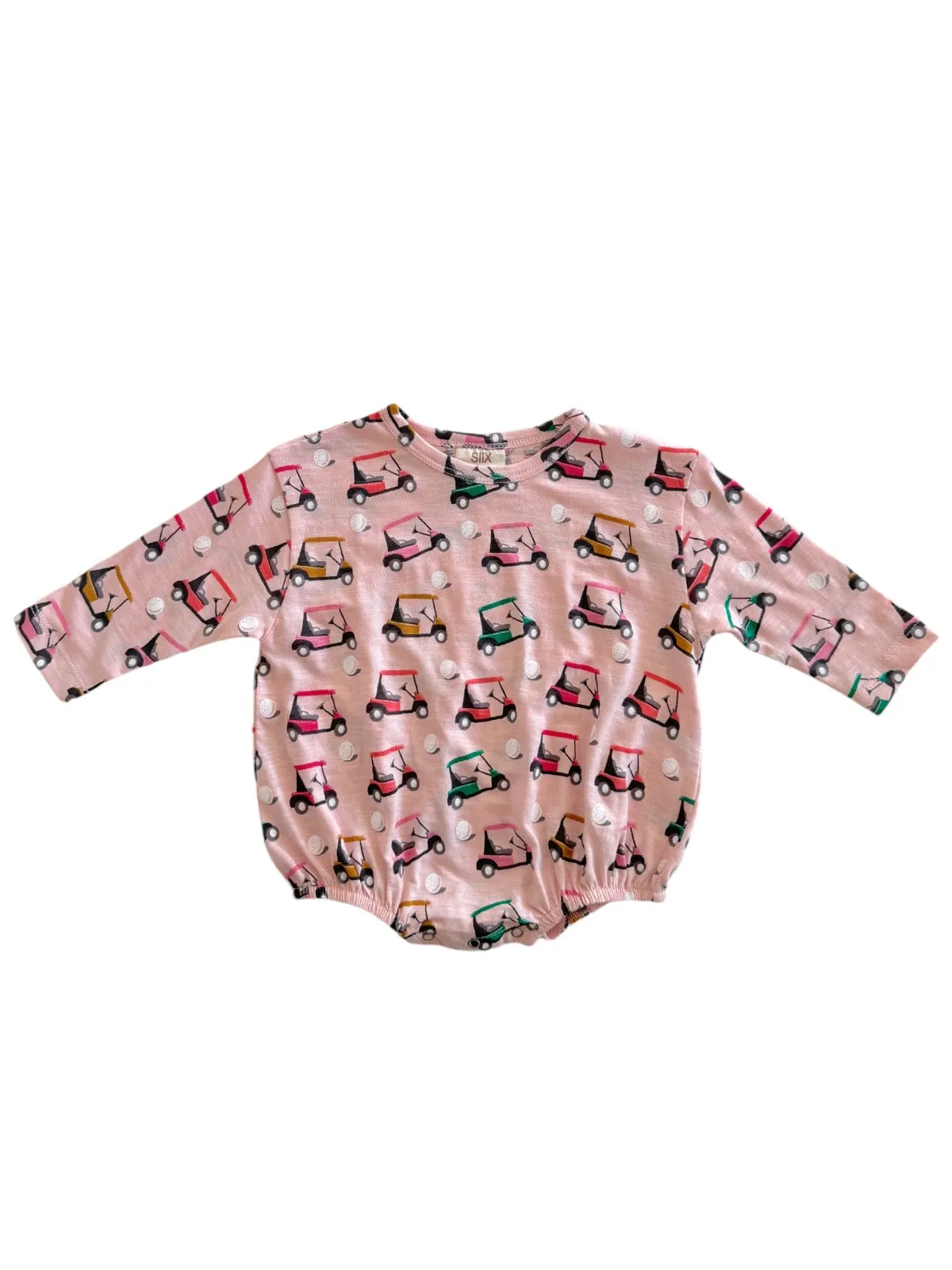 Golf Cart Pink / Organic Long Sleeve T-Shirt Bubble