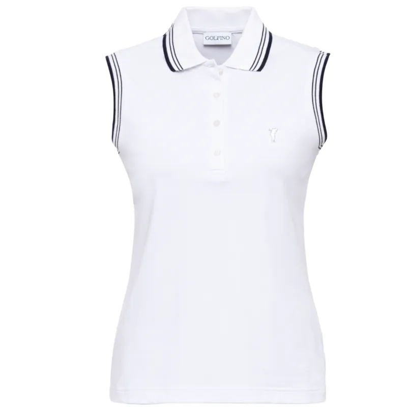 Golfino Maura S/L Polo - White/Stripe