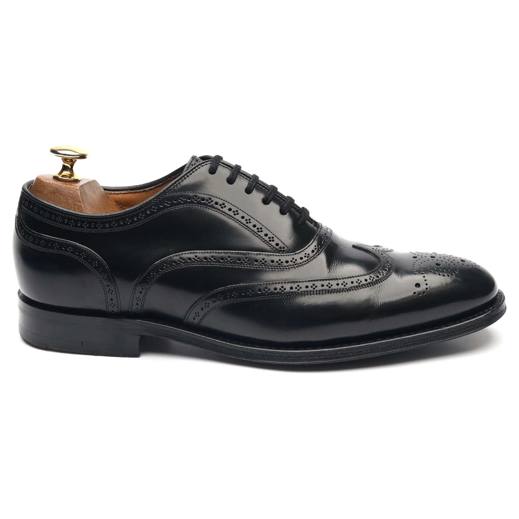 'Gunthorpe' Black Leather Oxford Brogues UK 6 F