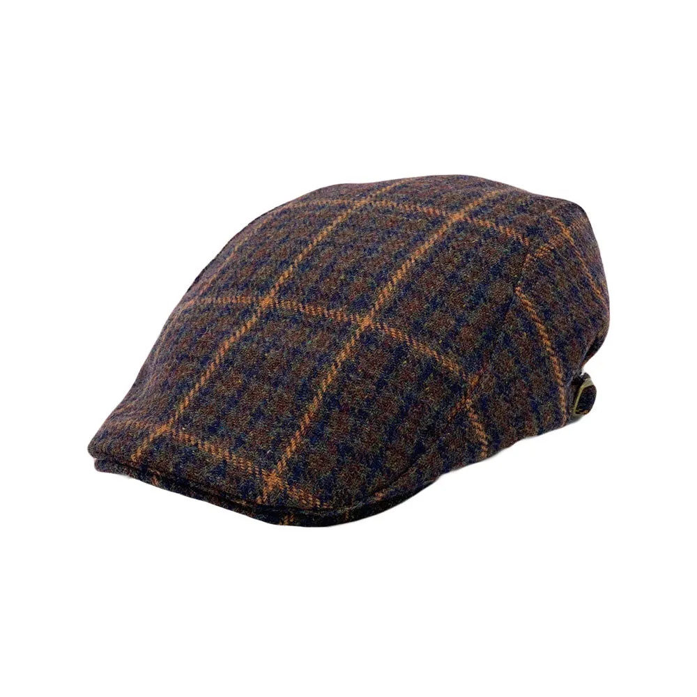 Houndstooth Plaid Check Pattern Newsboy Hat Wool Adjustable Flat Cap LD31461