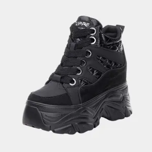 Joskaa 2024 New Black High Top Platform Sneakers