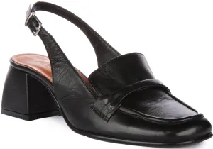 Justinreess England Elliana Open Back Shoes In Black For Women