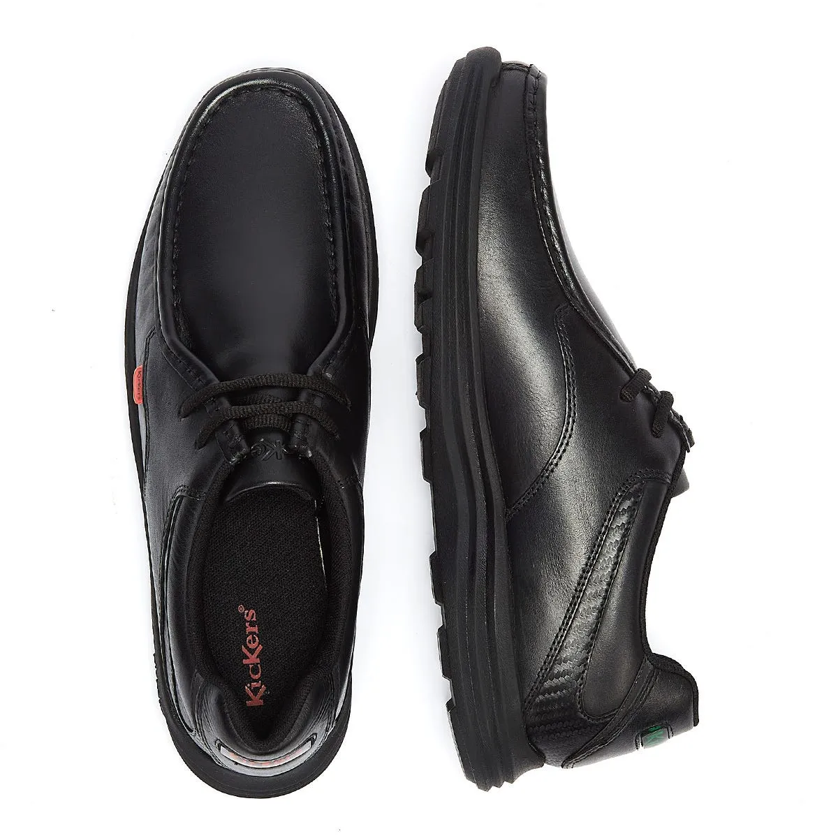 Kickers Reasan Lace Mens Black Leather Shoes