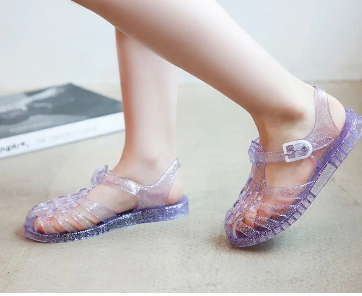 Kids Jelly Sandals - Glitter Lavender