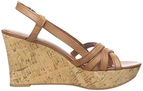 Lauren Ralph Lauren Quaylin Wedge Sandal, Polo Tan Soft Burnished Calf  (Women)