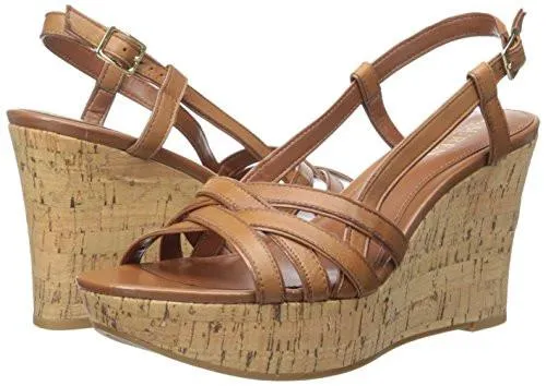 Lauren Ralph Lauren Quaylin Wedge Sandal, Polo Tan Soft Burnished Calf  (Women)