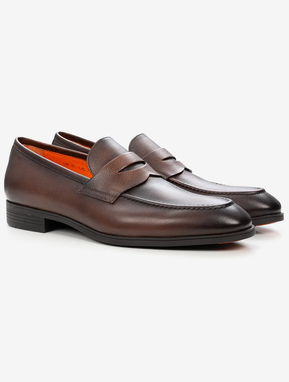 Leather Penny Loafer Shoe Brown