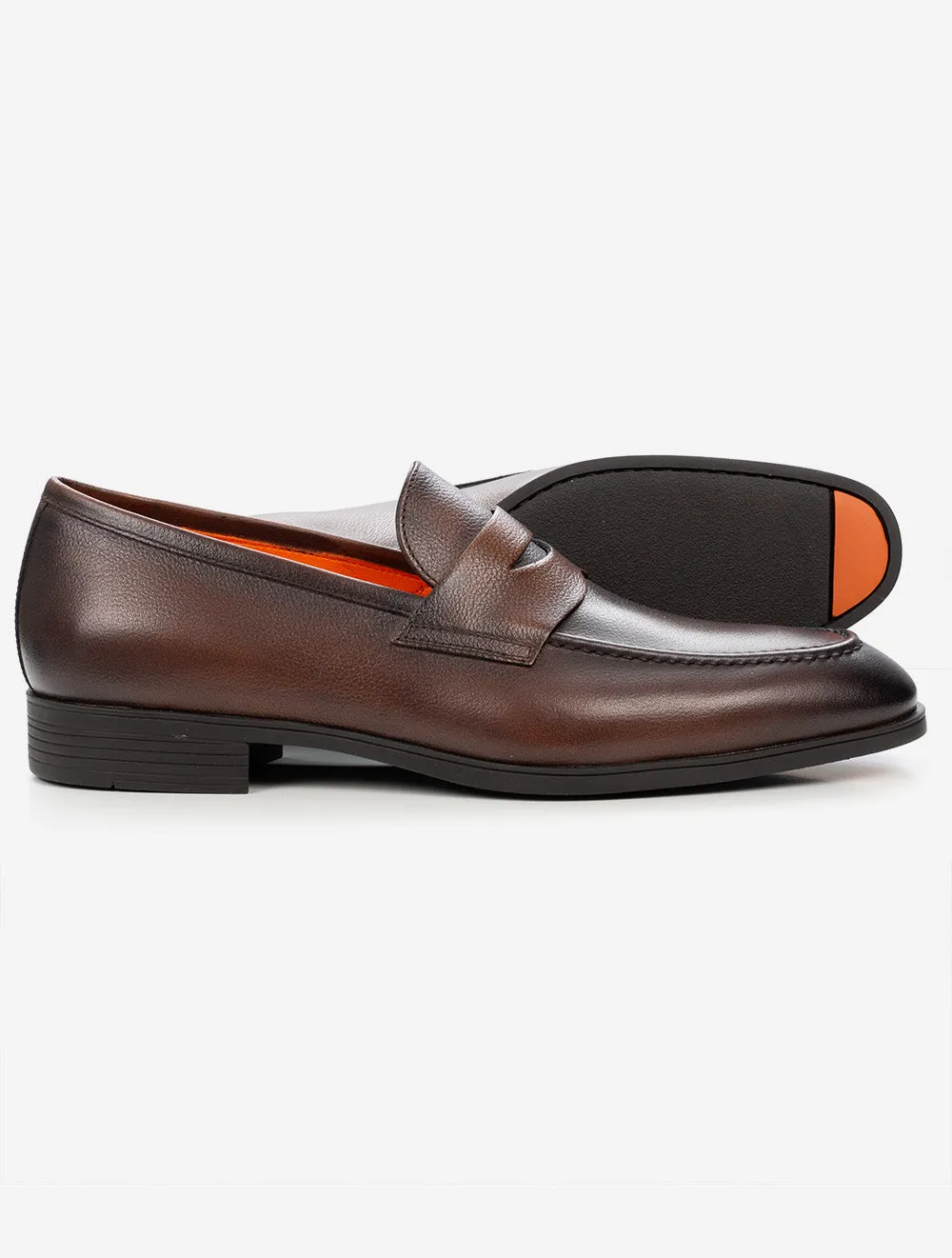 Leather Penny Loafer Shoe Brown