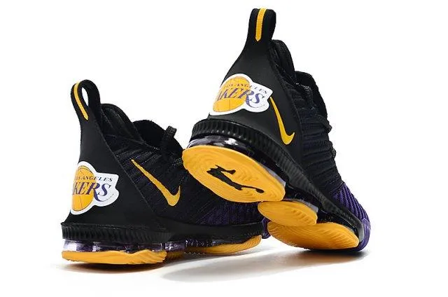 LeBron 16 King Lakers Black Gold Purple Men's Basketball Shoes