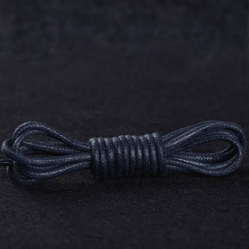 Light and Thin Waxed Round Shoelaces for Leather Shoes