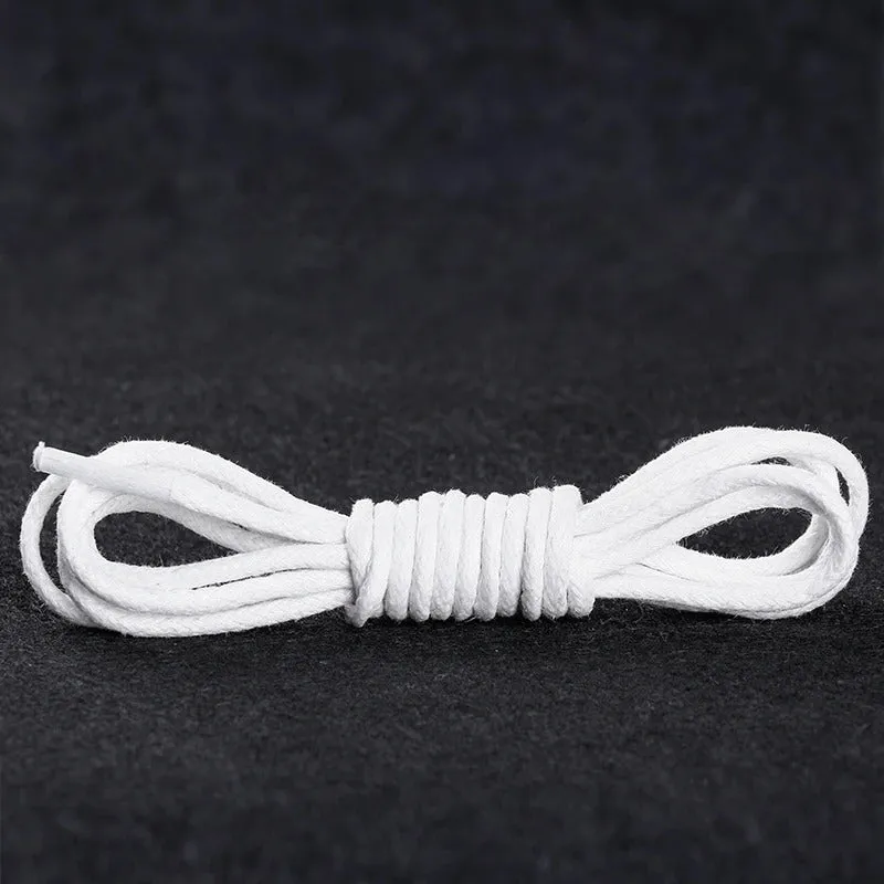 Light and Thin Waxed Round Shoelaces for Leather Shoes