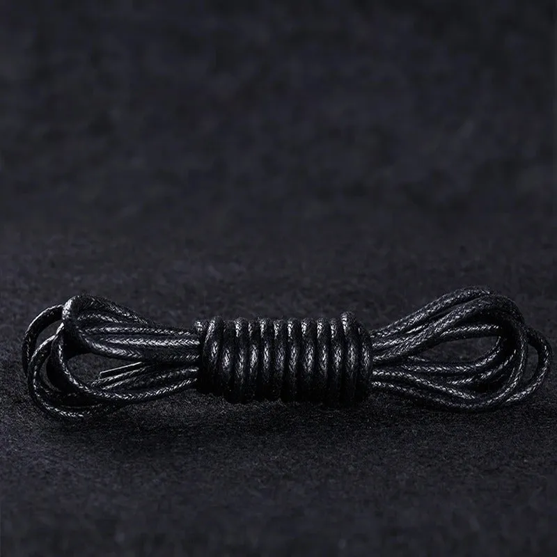 Light and Thin Waxed Round Shoelaces for Leather Shoes