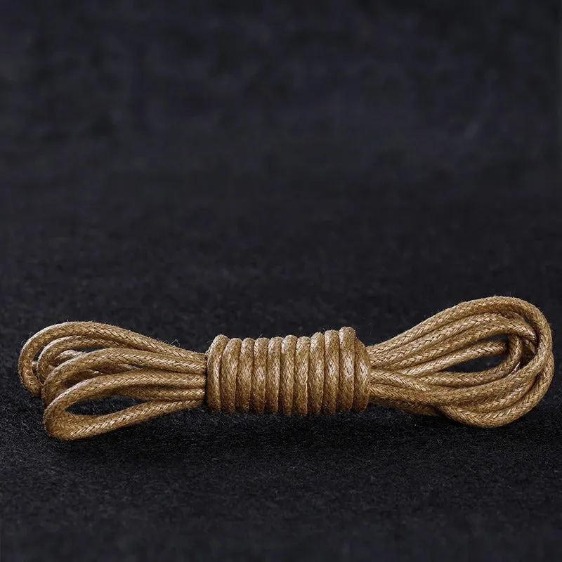 Light and Thin Waxed Round Shoelaces for Leather Shoes