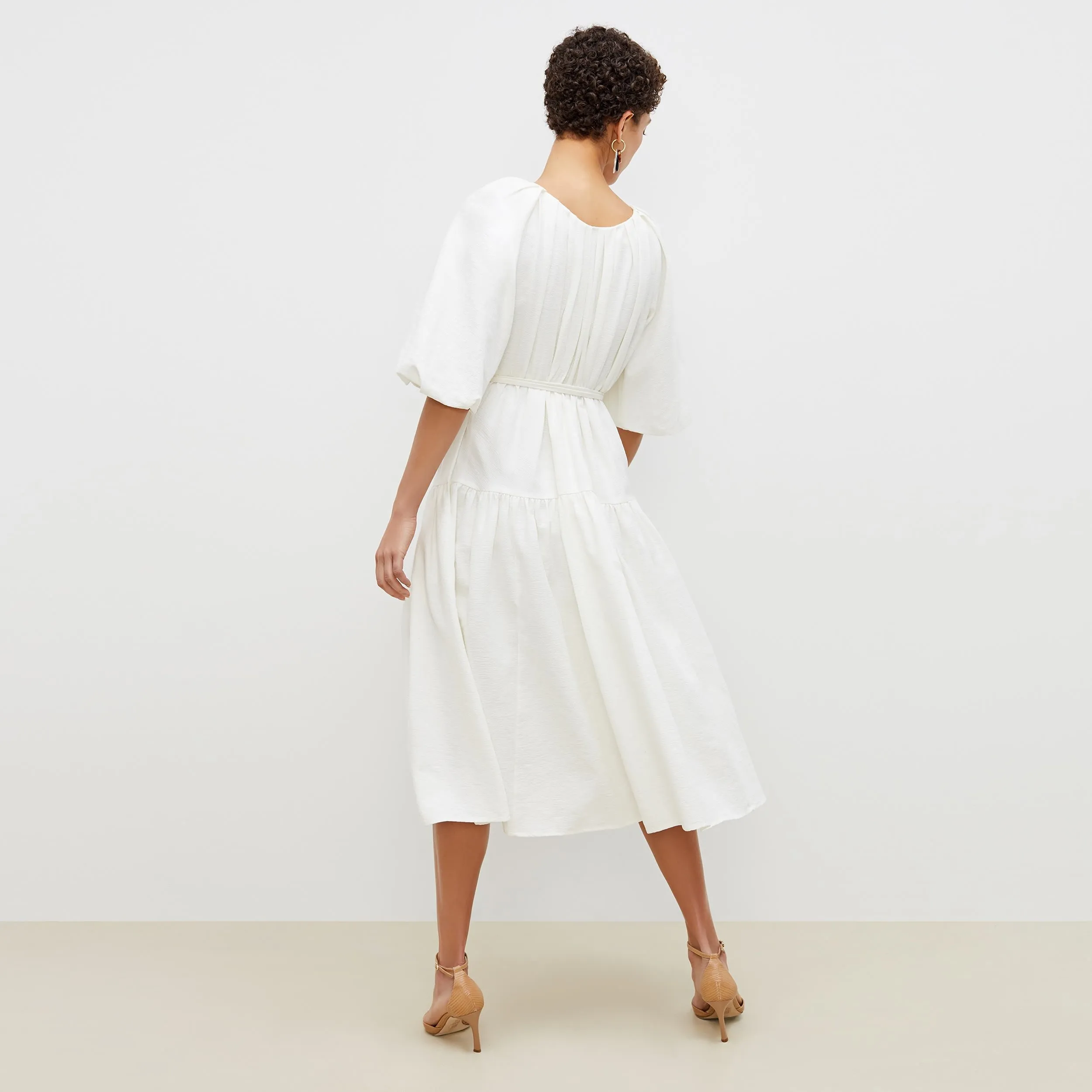 Medina Dress - Textured Voile :: Porcelain