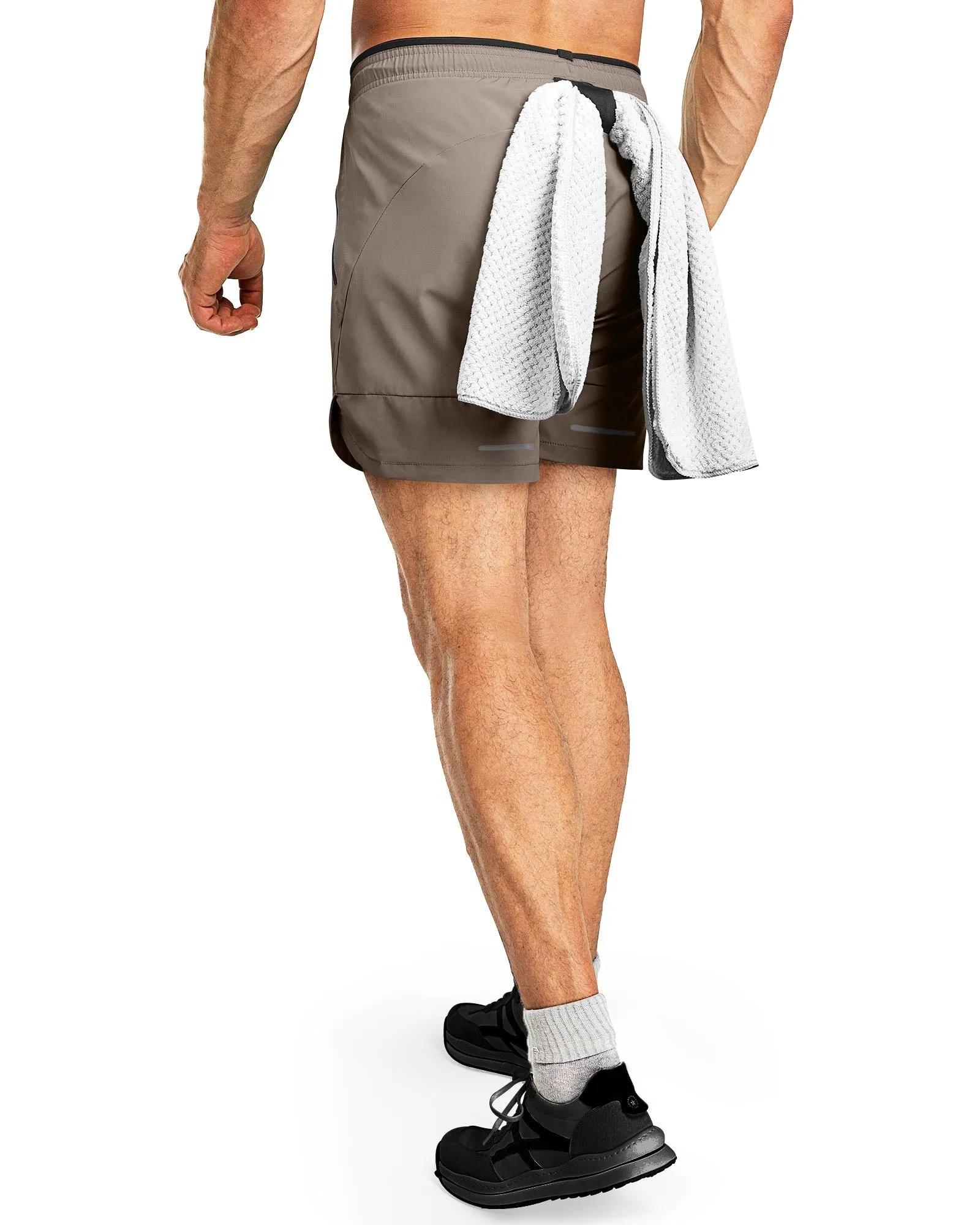 Men's  7'' running short with 2 zipper pockets