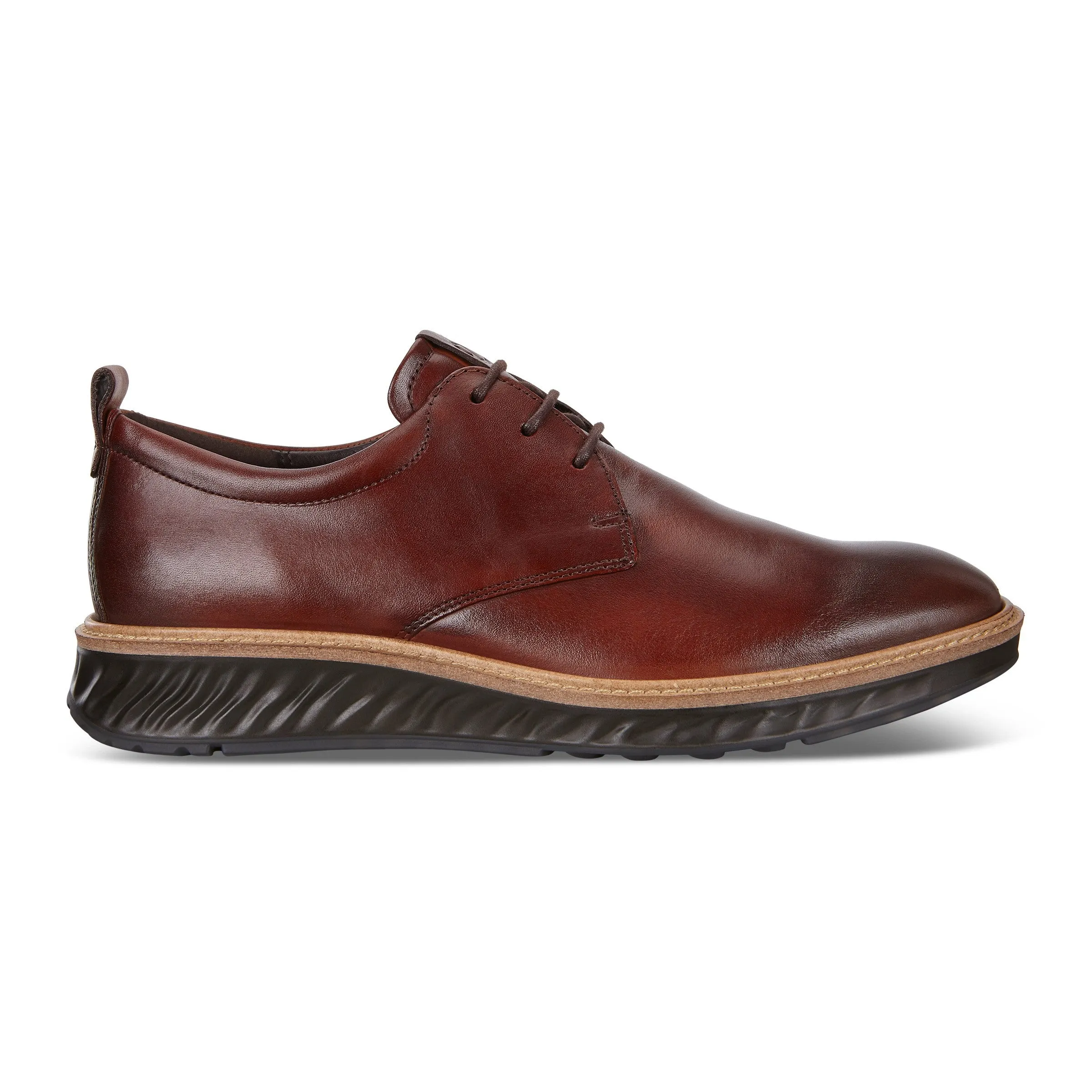 Men's Ecco ST.1 Hybrid Plain Toe Color: Cognac