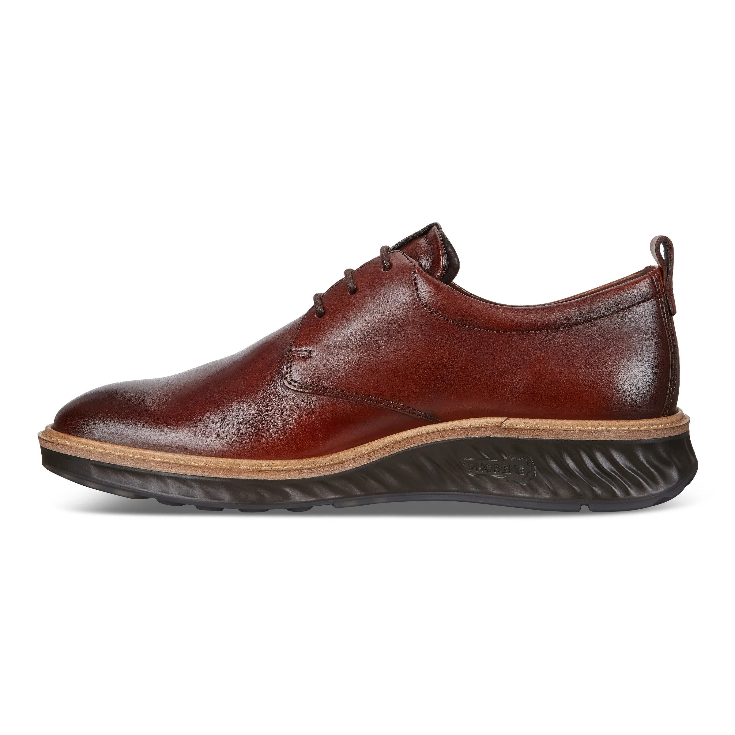 Men's Ecco ST.1 Hybrid Plain Toe Color: Cognac