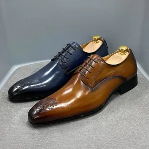 Men's Elegant Leather Oxford Dress Shoes