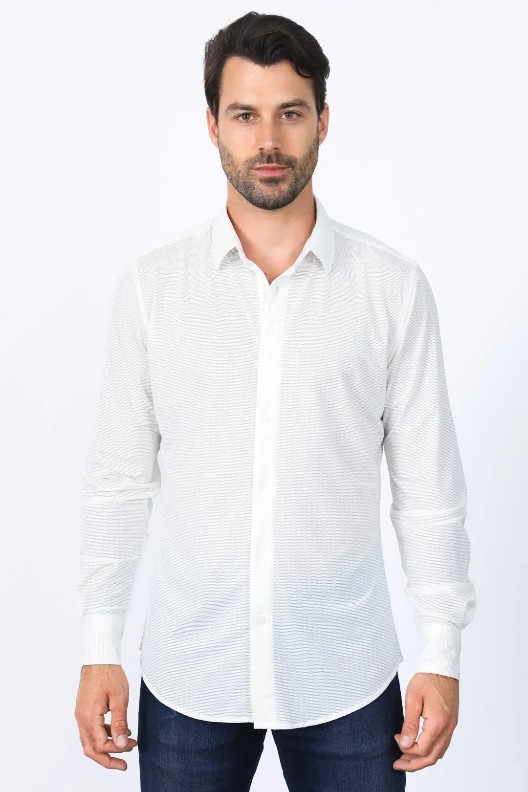 Men’s Modern Fit Stretch Dress Shirt - White