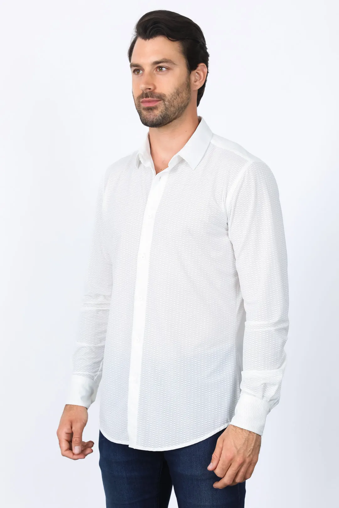 Men’s Modern Fit Stretch Dress Shirt - White