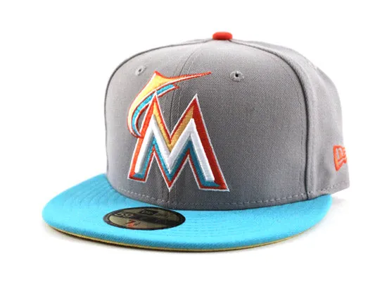 Miami Marlins New Era 59Fifty Fitted Hats (Reebok Kamikaze II REMEMBER THE ALAMO PACK)