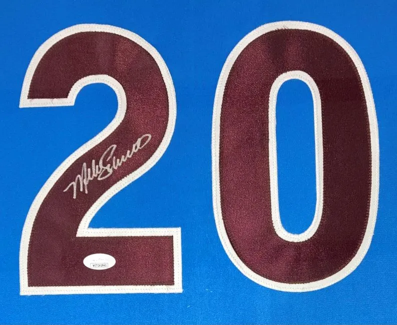 Mike Schmidt Philadelphia Signed Framed Blue Baseball Jersey JSA Hologram