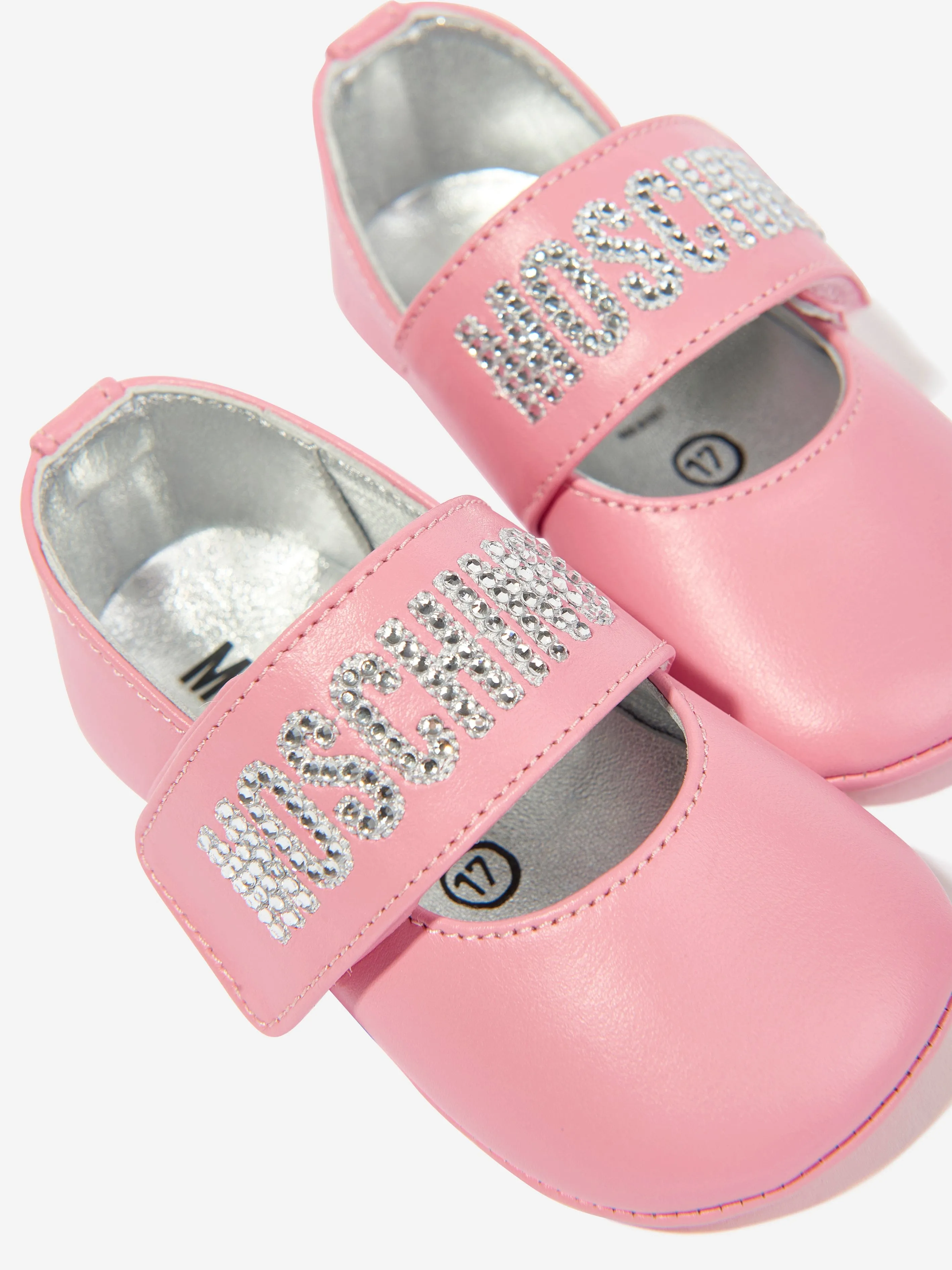 Moschino Baby Girls Leather Pre-Walker Shoes in Pink