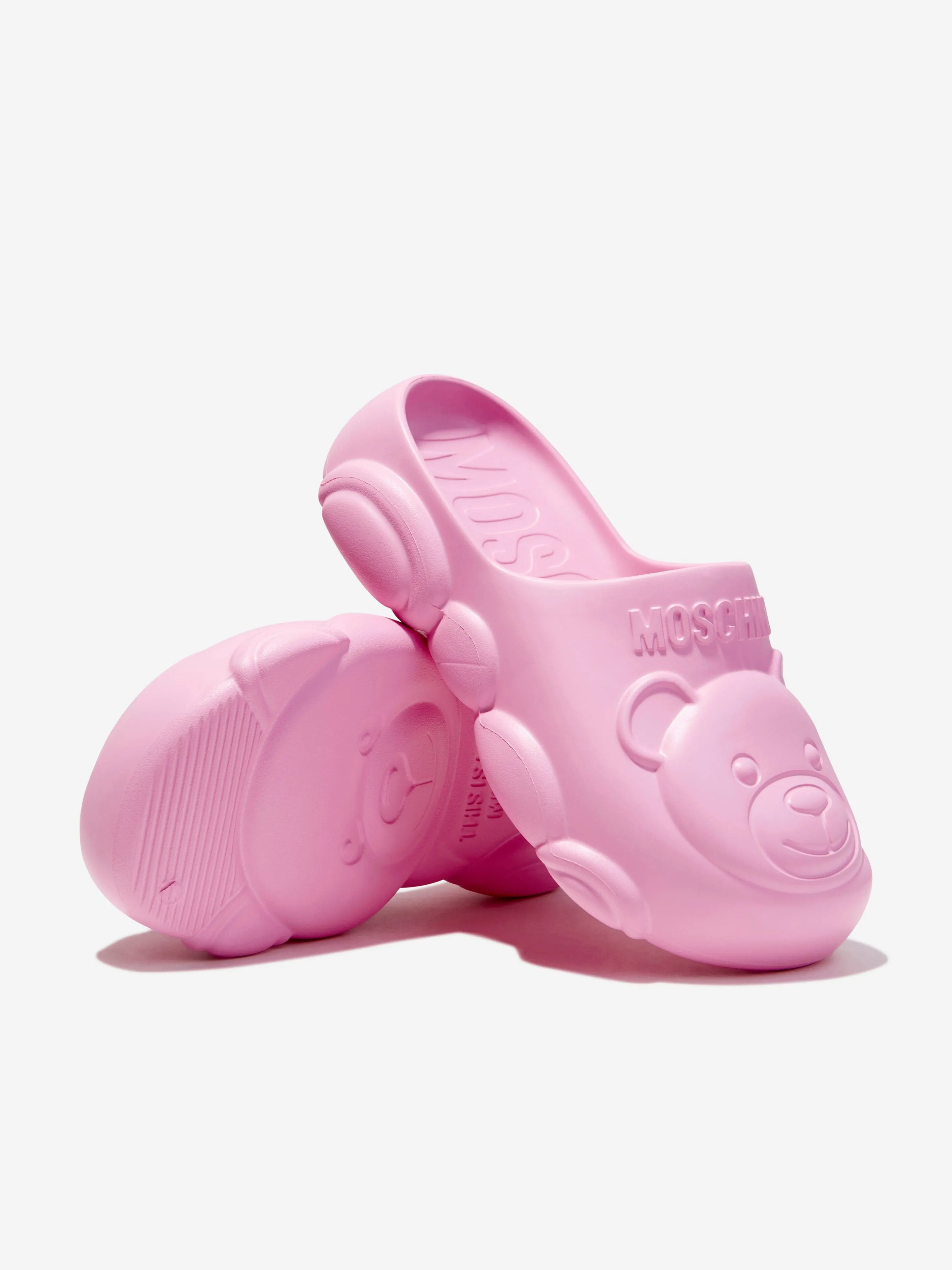 Moschino Girls Teddy Bear Eva Clogs in Pink