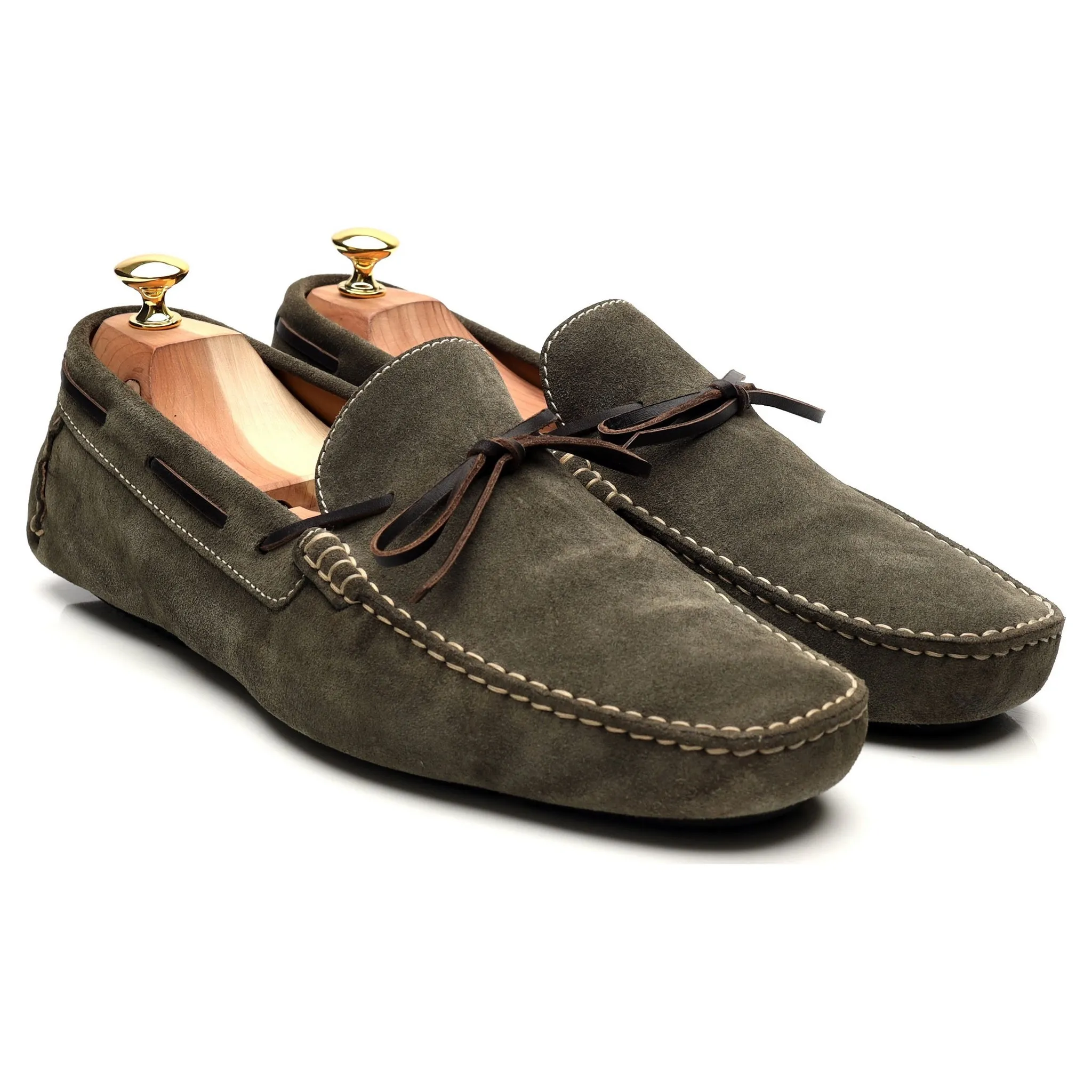 'Napoli' Green Suede Driving Loafers UK 11